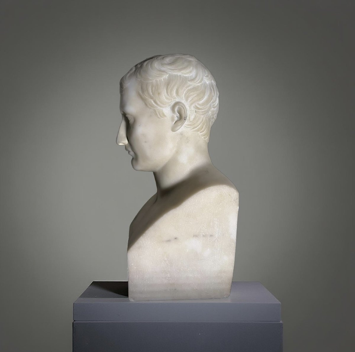 Busto in Marmo di Napoleone I in Erma, XIX secolo-photo-4