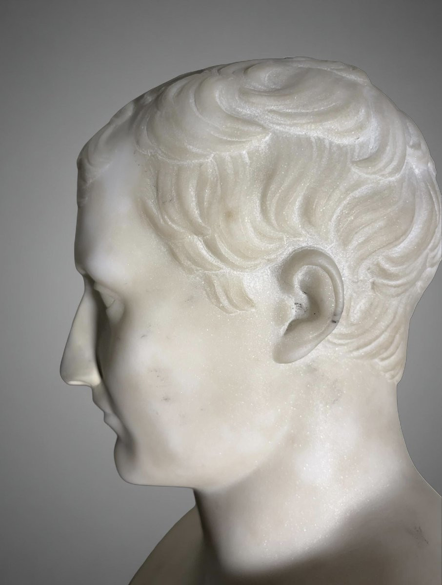 Busto in Marmo di Napoleone I in Erma, XIX secolo-photo-3