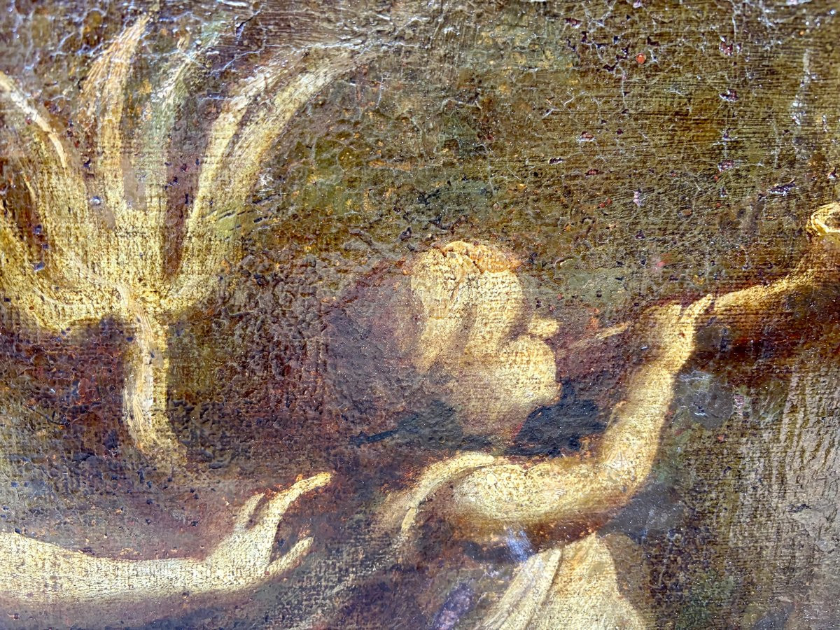 Grande Tela in Grisaglia Scena di tritoni e Nereidi Italia XVIII secolo-photo-1