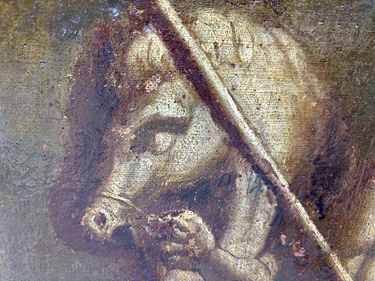 Grande Tela in Grisaglia Scena di tritoni e Nereidi Italia XVIII secolo-photo-3