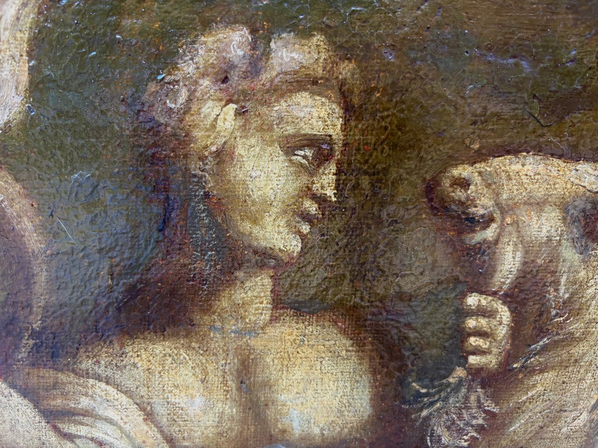 Grande Tela in Grisaglia Scena di tritoni e Nereidi Italia XVIII secolo-photo-5