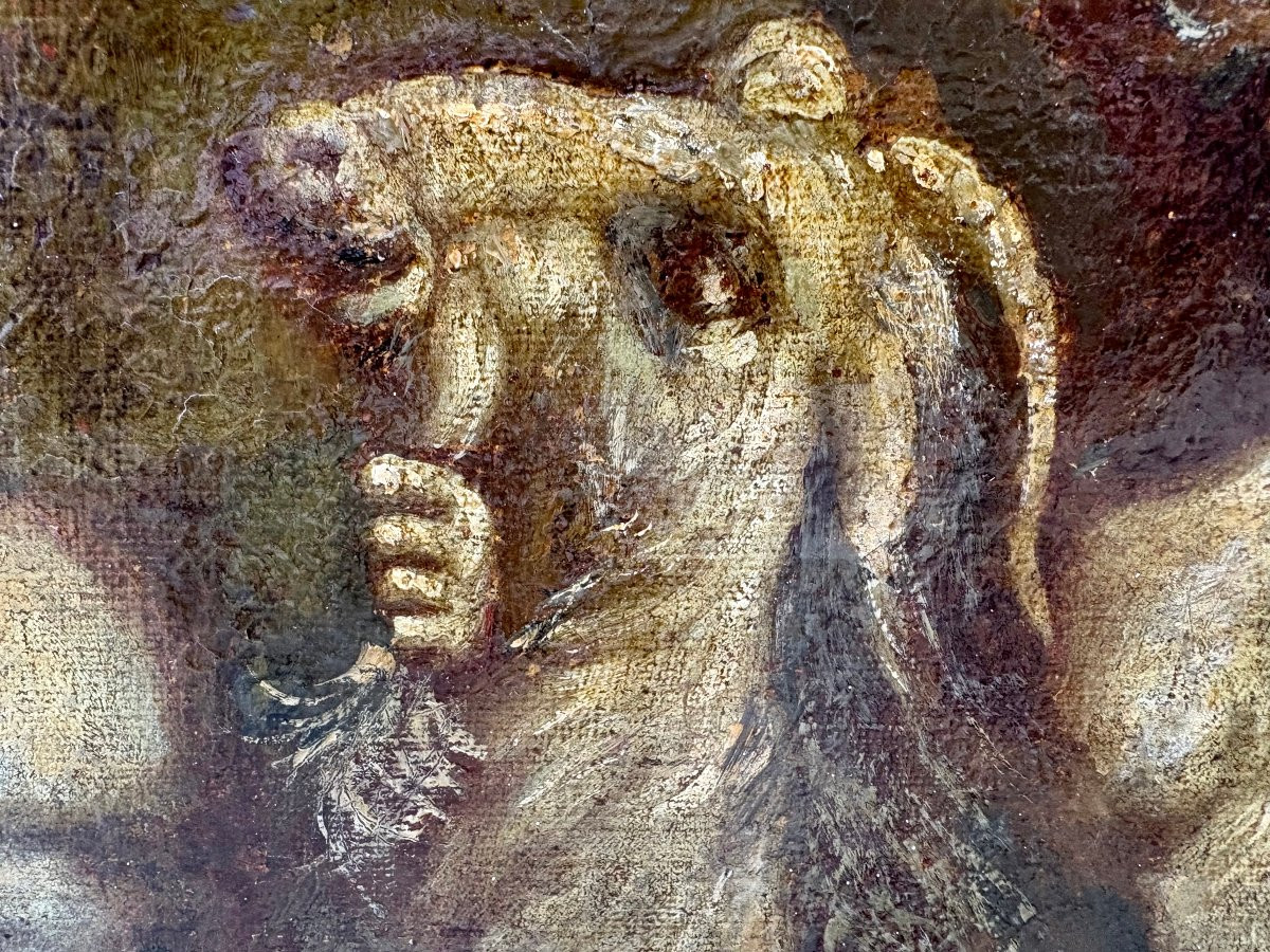 Grande Tela in Grisaglia Scena di tritoni e Nereidi Italia XVIII secolo-photo-7