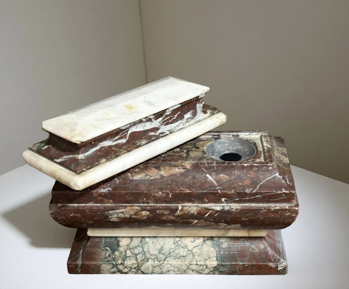 Calamaio Grand Tour in marmo a Sarcofago inizio XIX secolo-photo-2