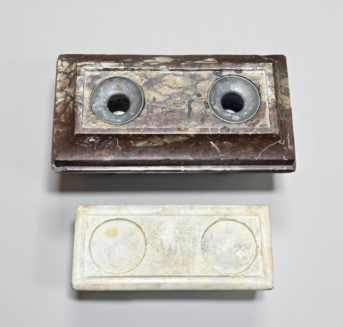 Calamaio Grand Tour in marmo a Sarcofago inizio XIX secolo-photo-2