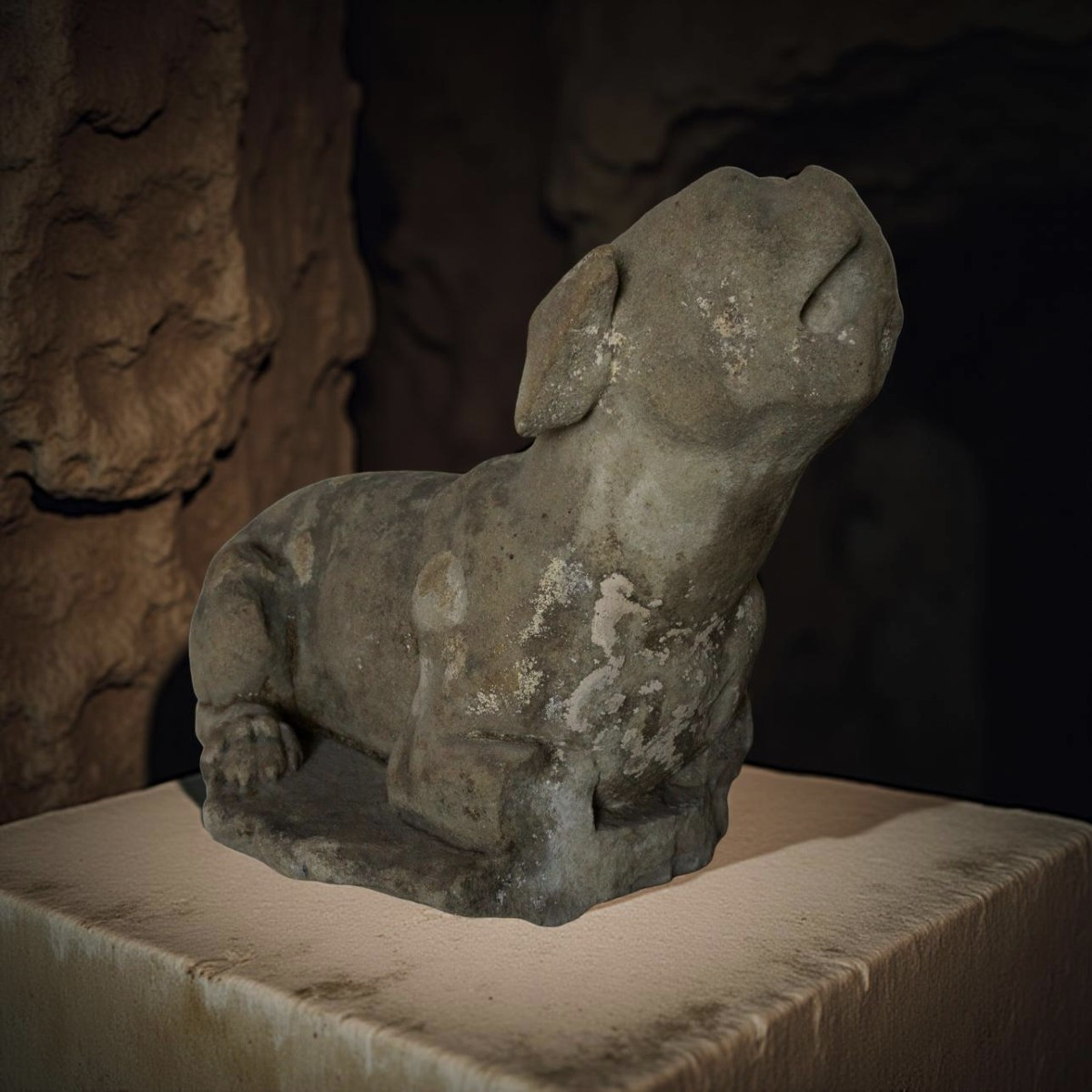 Grande Scultura Rinascimentale Levriero in Pietra Serena Firenze XVI secolo-photo-3