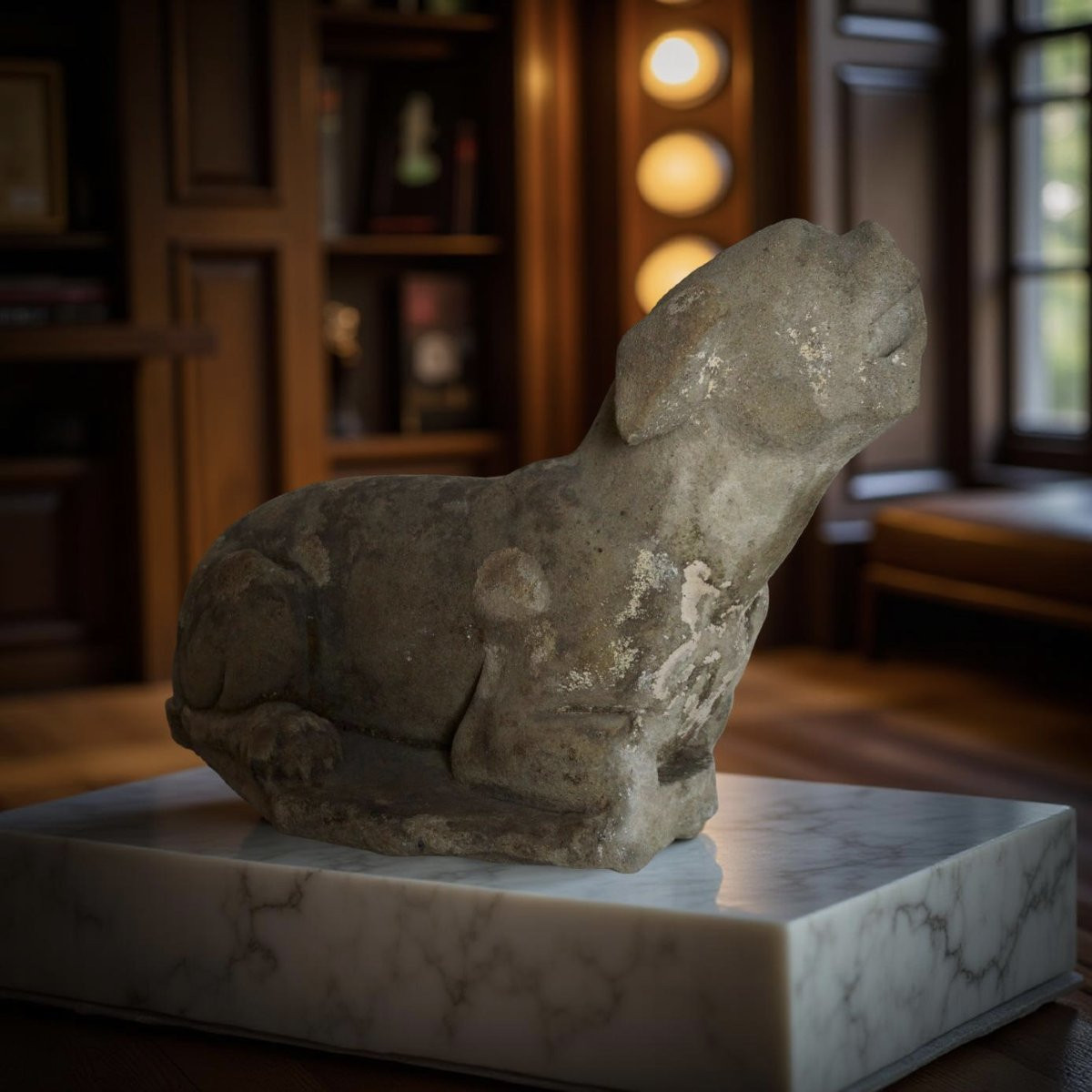 Grande Scultura Rinascimentale Levriero in Pietra Serena Firenze XVI secolo-photo-7