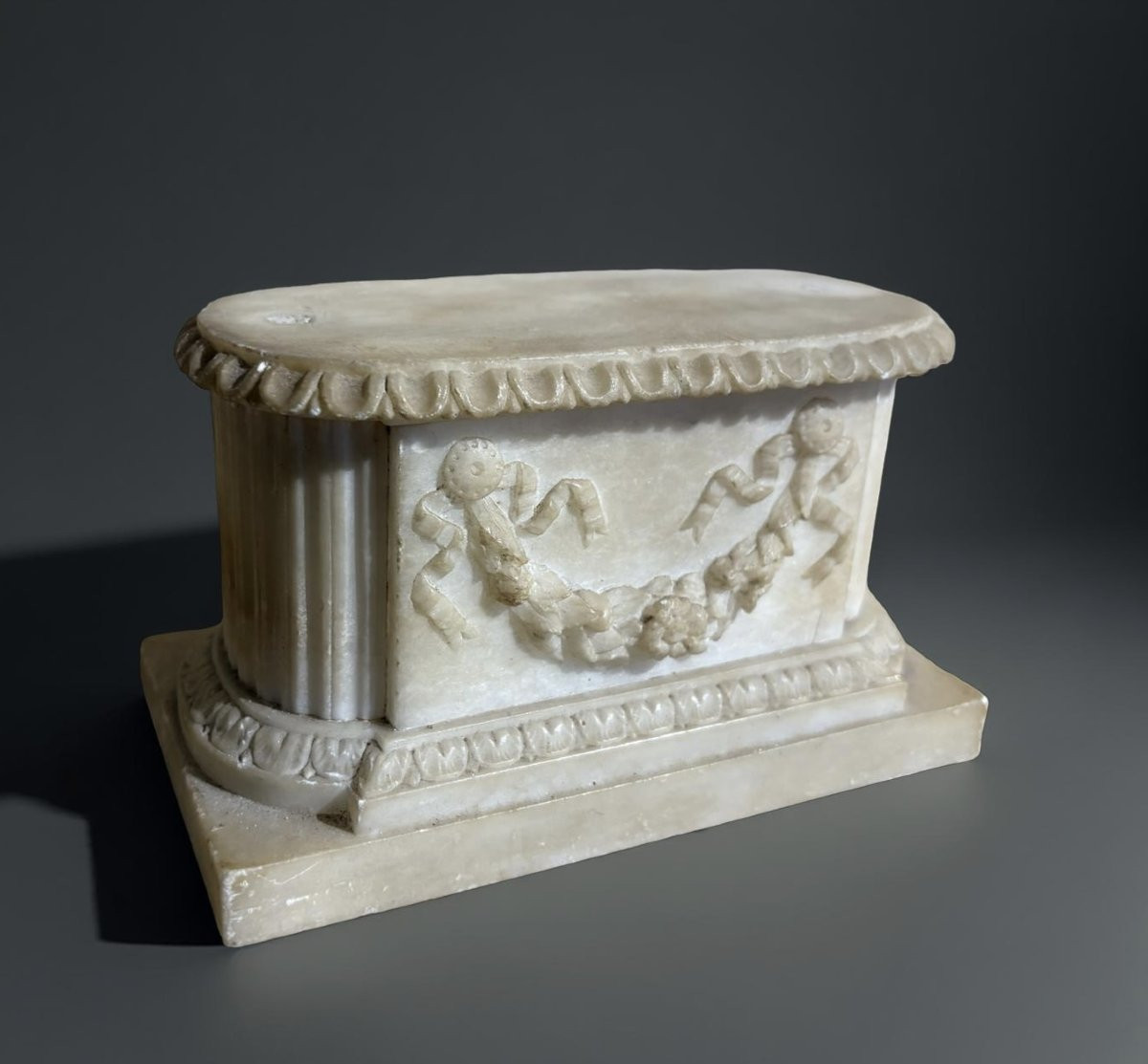 Base da Scultura in Alabastro stile neoclassico XIX secolo-photo-2