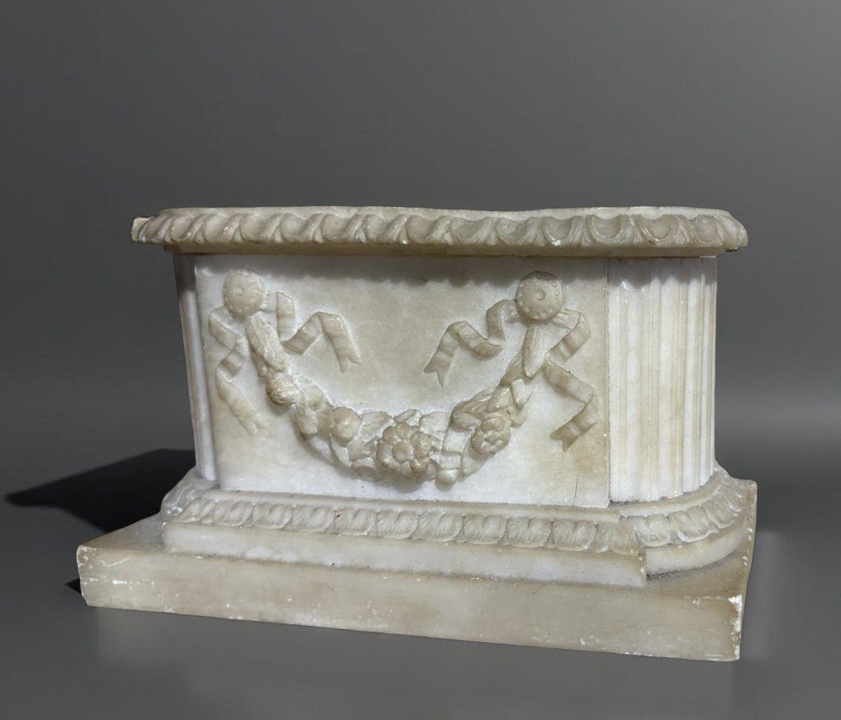 Base da Scultura in Alabastro stile neoclassico XIX secolo-photo-3