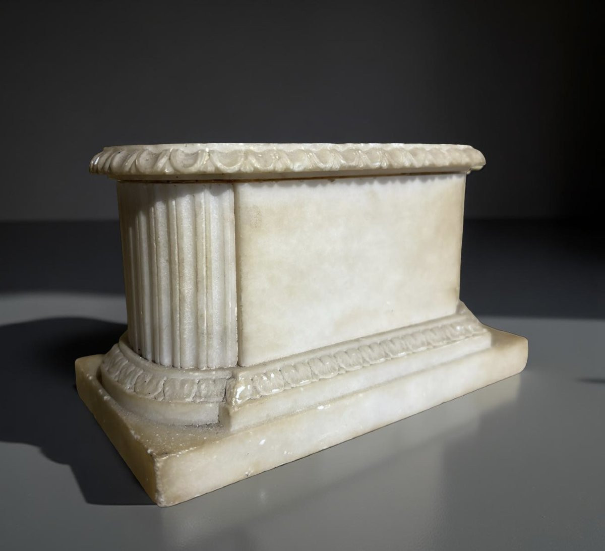 Base da Scultura in Alabastro stile neoclassico XIX secolo-photo-1