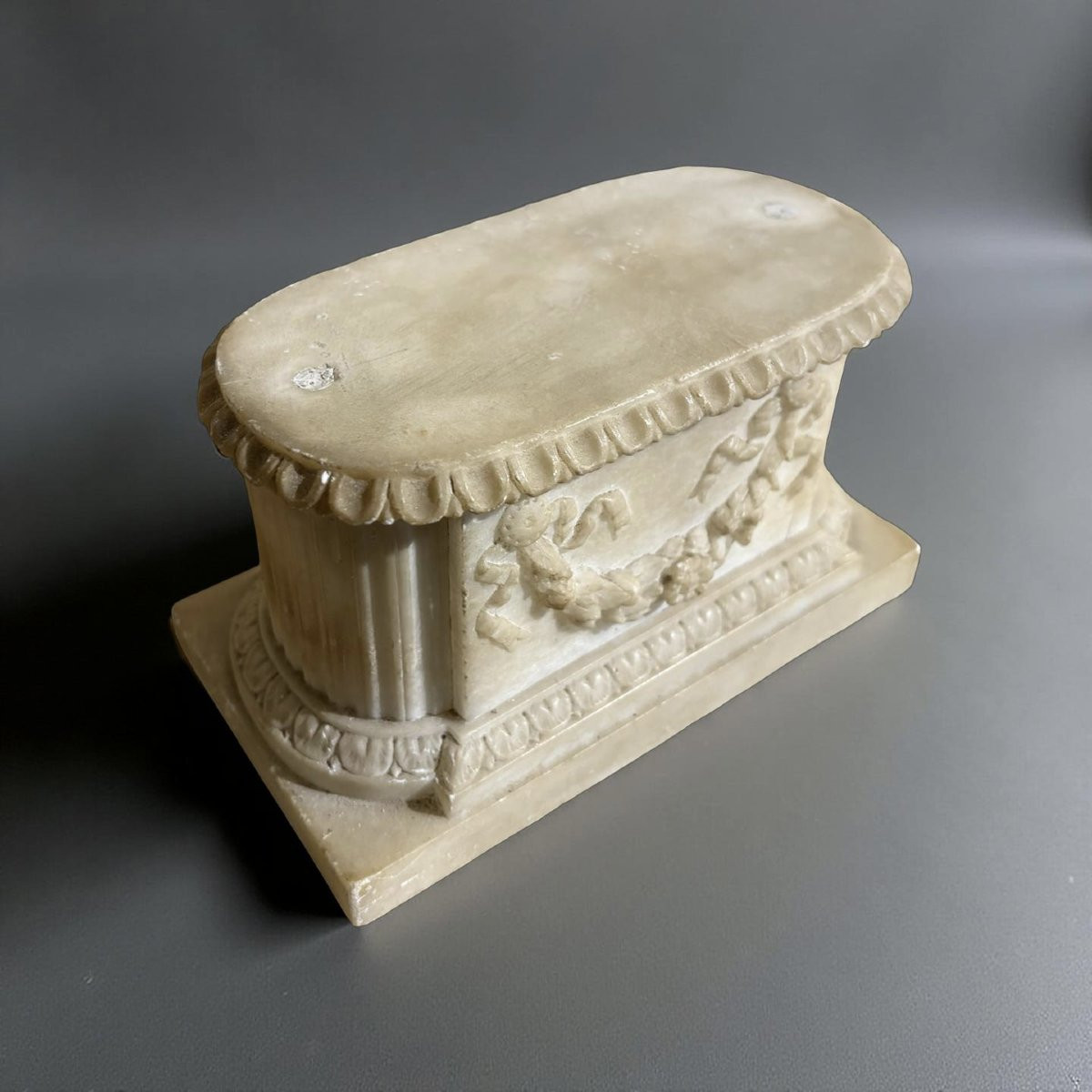 Base da Scultura in Alabastro stile neoclassico XIX secolo-photo-2