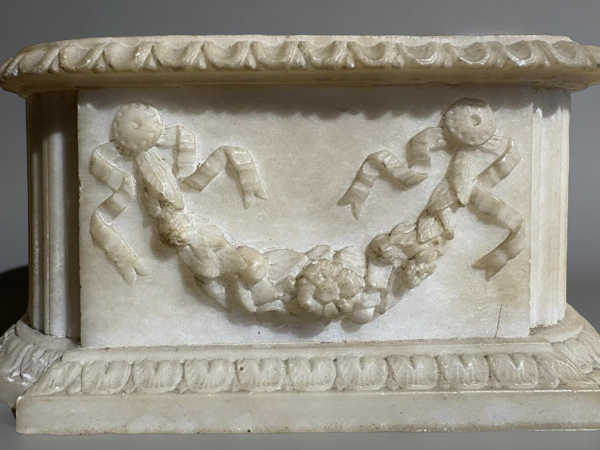 Base da Scultura in Alabastro stile neoclassico XIX secolo-photo-3