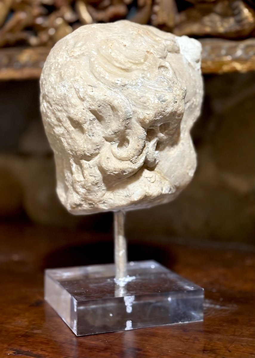 Testa in Marmo Barocca Roma XVII secolo-photo-5