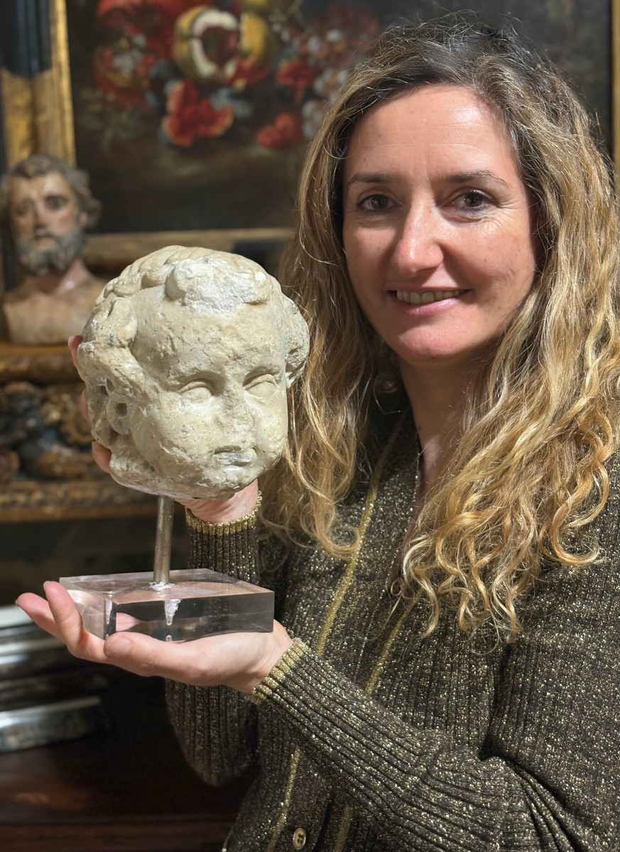 Testa in Marmo Barocca Roma XVII secolo-photo-8