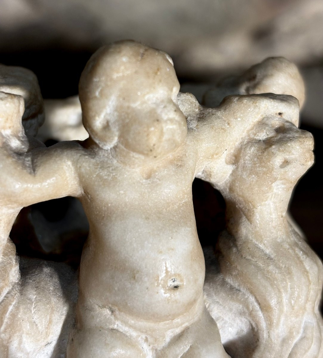 Gruppo in Marmo Allegoria Putti e Leoni Rinascimento Italiano XVI secolo-photo-4