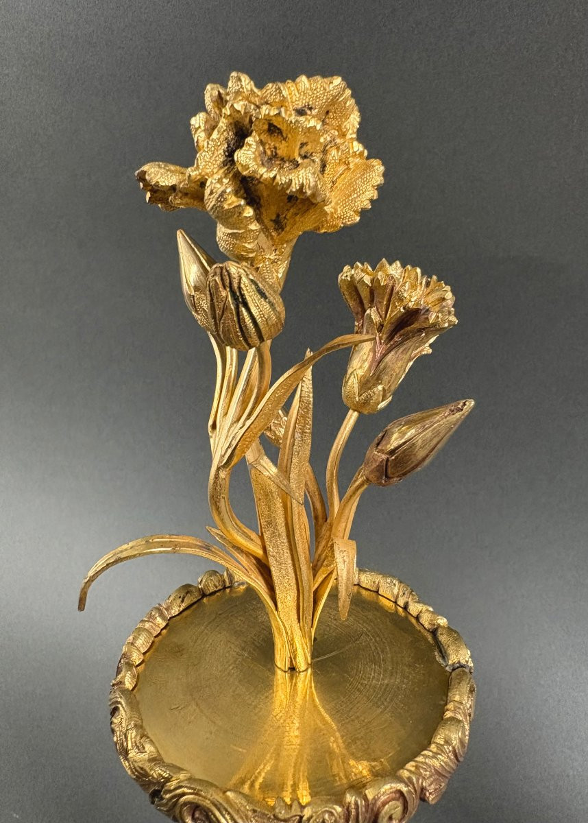 Coppia di candelieri Luigi XV Bronzo e Porcellana a Cineserie XVIII secolo-photo-8