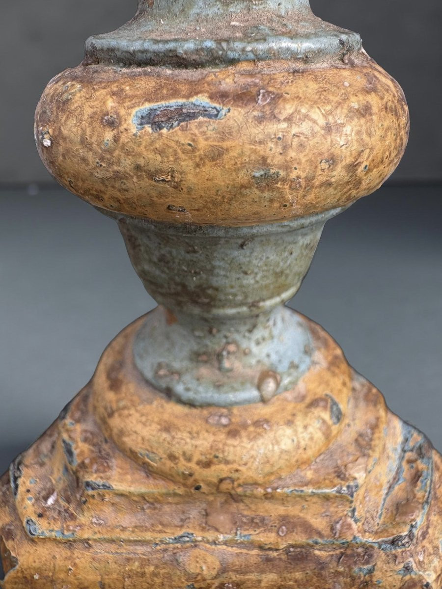 Coppia di Candelieri in Legno Laccato Italia XVIII secolo-photo-1