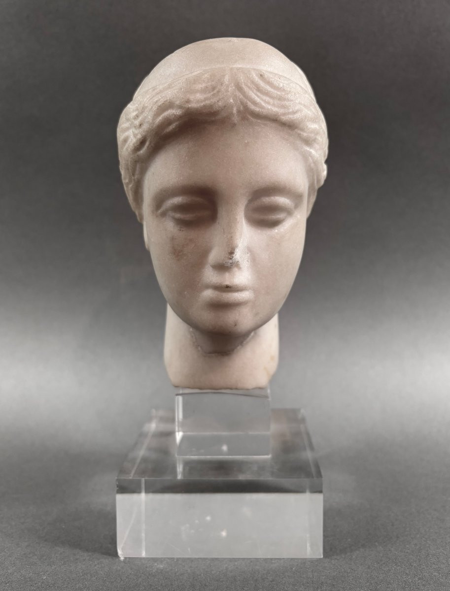 Testa Neoclassica in Marmo Italia XVIII secolo-photo-2