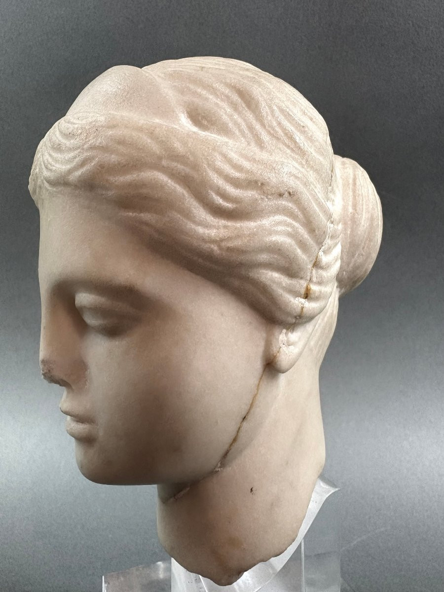 Testa Neoclassica in Marmo Italia XVIII secolo-photo-2