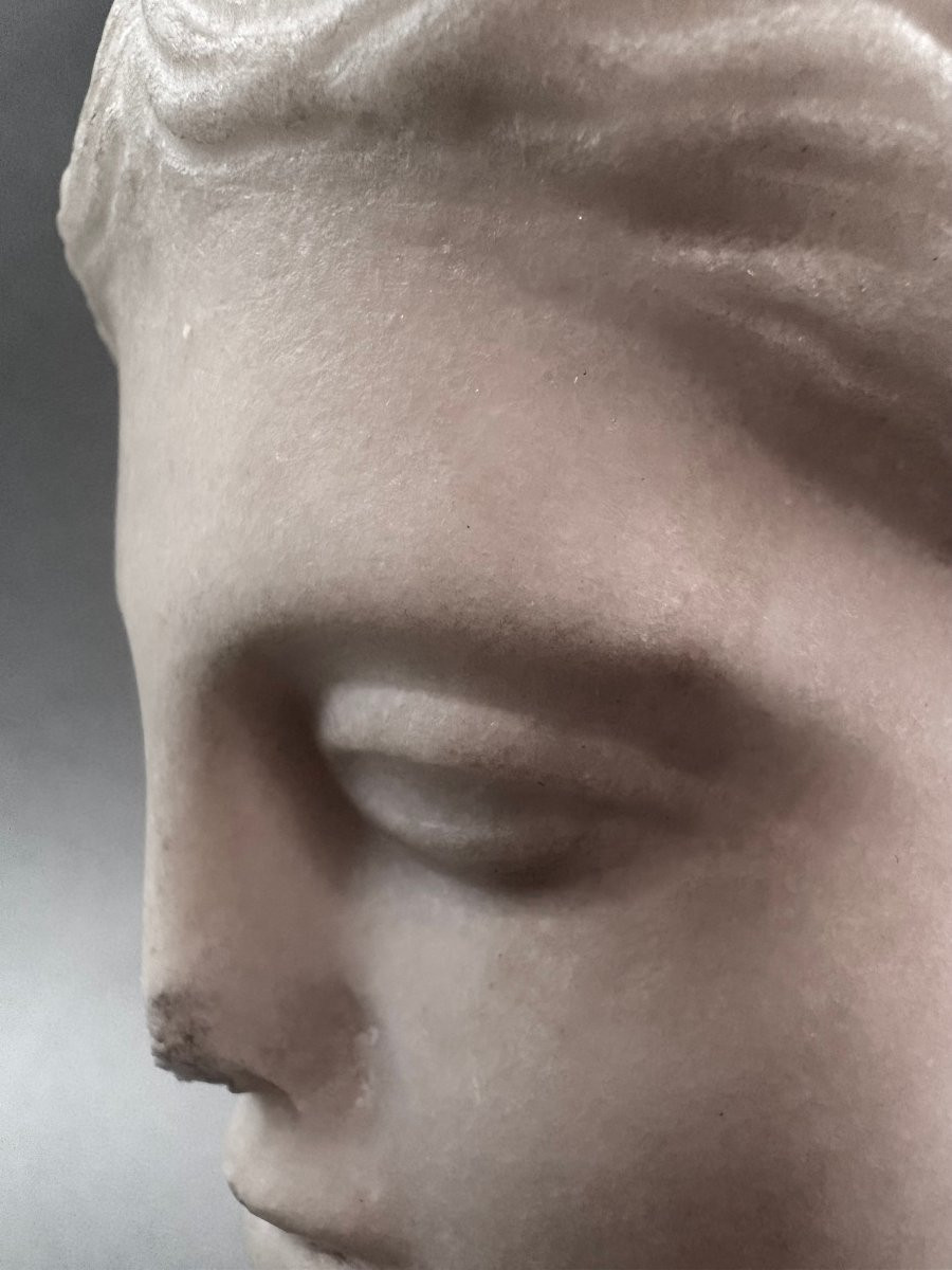 Testa Neoclassica in Marmo Italia XVIII secolo-photo-3