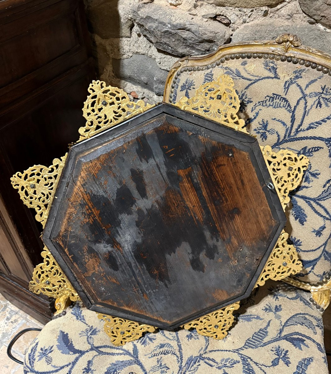 Grande Cornice con Specchio Rinascimento Fiorentino Legno Bronzo Dorato-photo-2