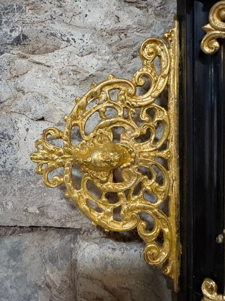 Grande Cornice con Specchio Rinascimento Fiorentino Legno Bronzo Dorato-photo-4