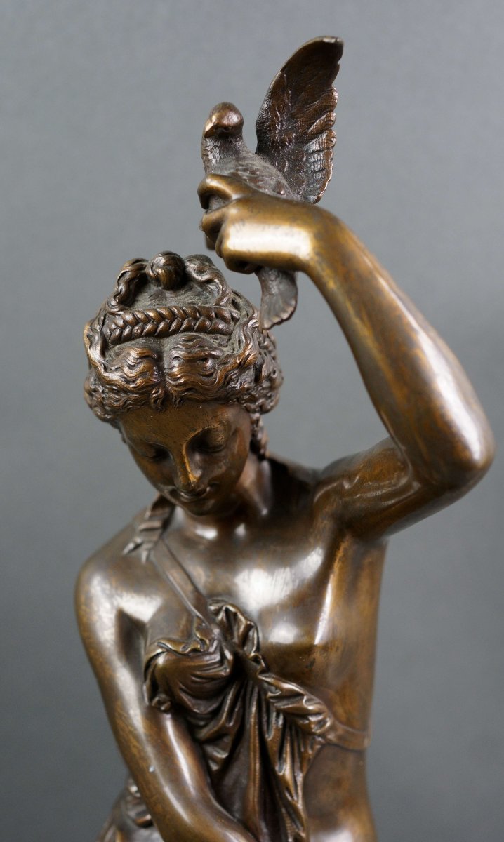 SUSSE fondeur-Jean BULIO (1827-1911) Gruppo in Bronzo "Venere e Cupido"-photo-1