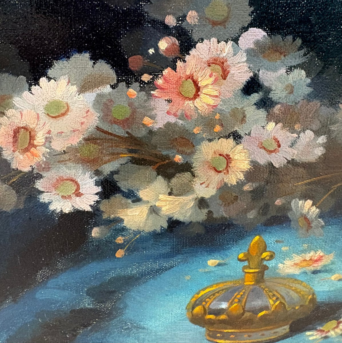 Georges Jessen (1892-1963) Grande natura Morta Vaso con Fiori di Giglio-photo-7