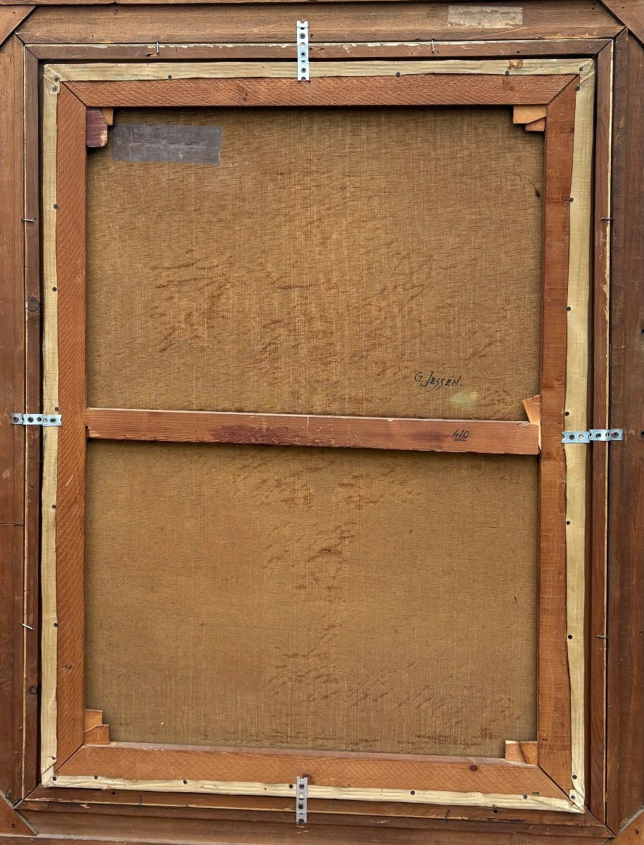 Georges Jessen (1892-1963) Grande natura Morta Vaso con Fiori di Giglio-photo-8