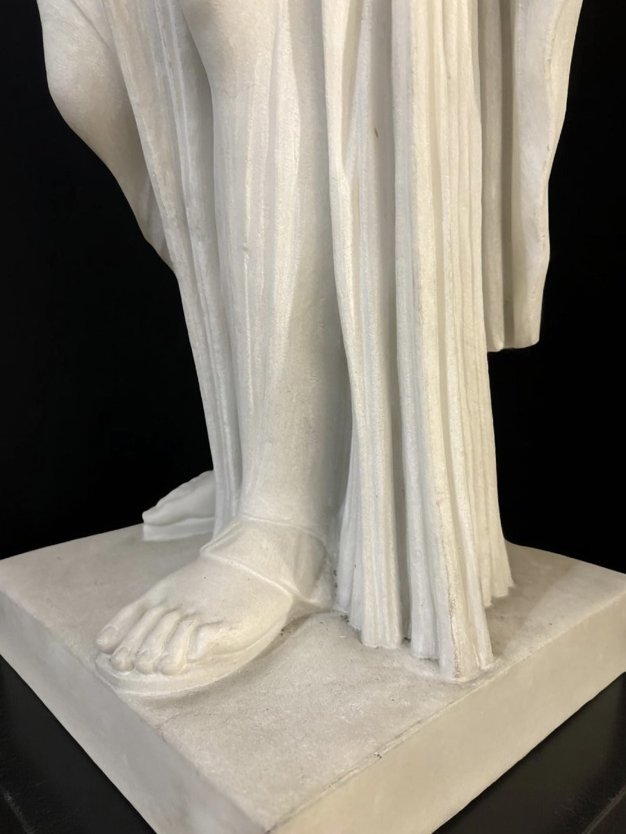 Imponente Scultura Neoclassica in Marmo Venere Genitrice XIX secolo-photo-7