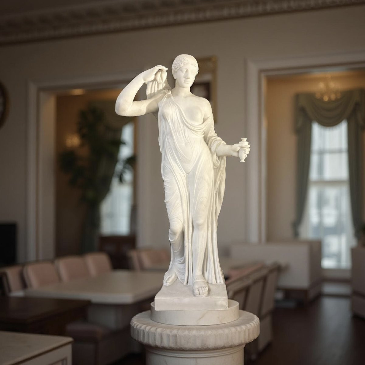 Imponente Scultura Neoclassica in Marmo Venere Genitrice XIX secolo-photo-8