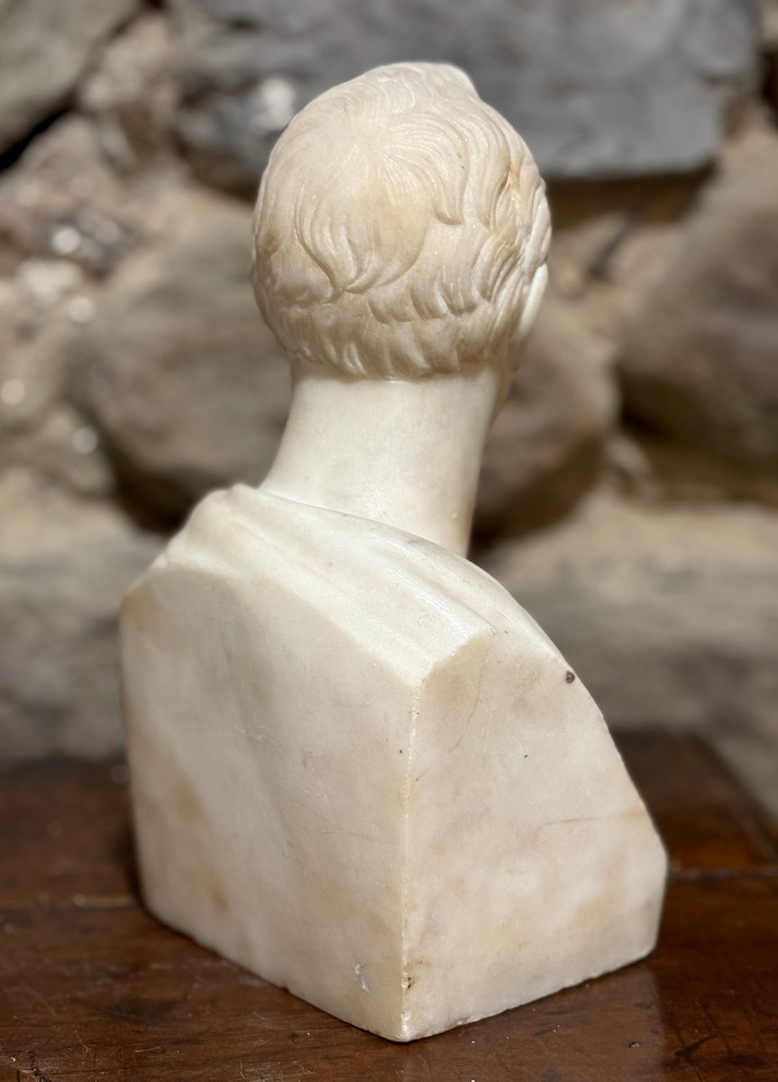 Busto in Marmo Neoclassico in Erma epoca Impero-photo-2