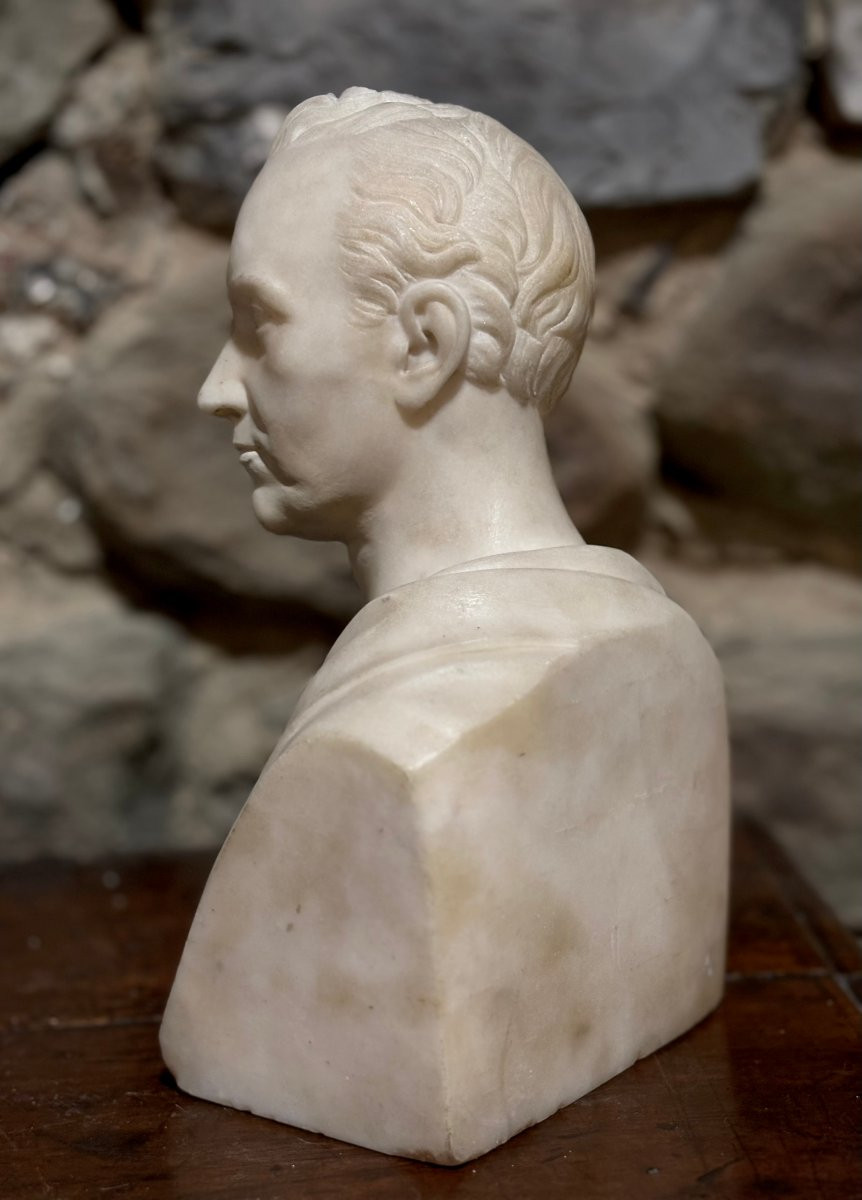 Busto in Marmo Neoclassico in Erma epoca Impero-photo-4