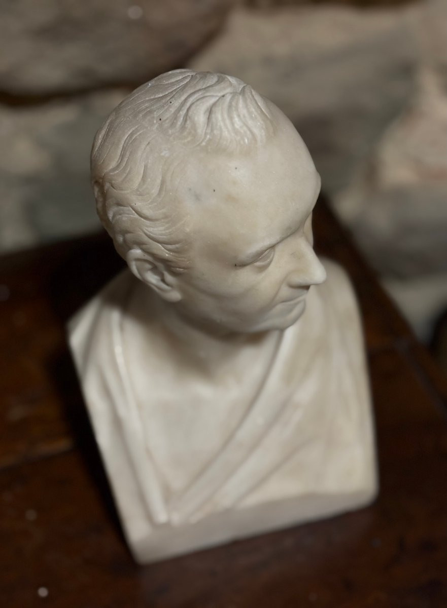 Busto in Marmo Neoclassico in Erma epoca Impero-photo-6