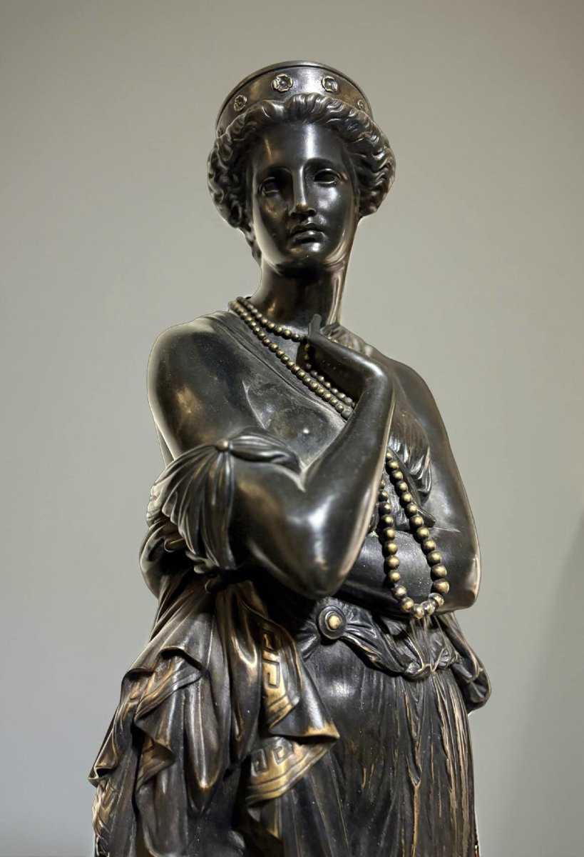 Grande Scultura in Bronzo "Elena" di Jean-Baptiste Clésinger - Barbedienne fonderia-photo-4