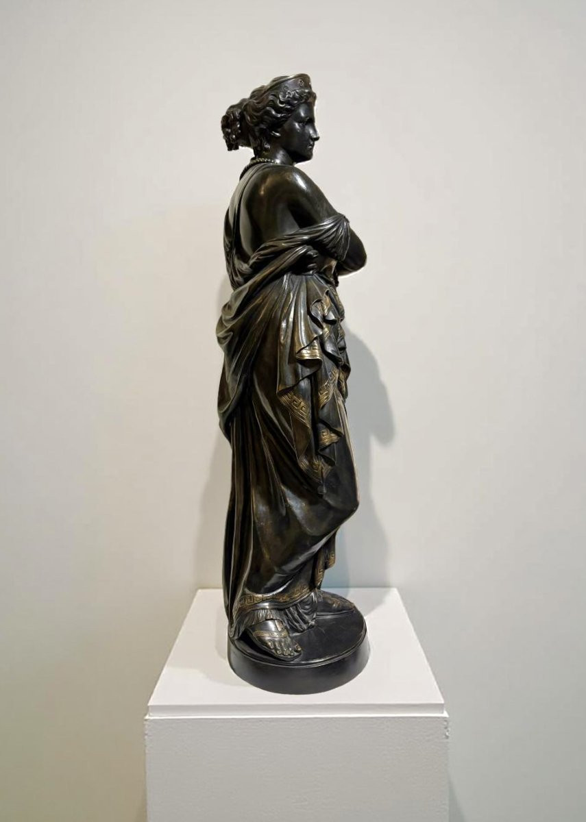 Grande Scultura in Bronzo "Elena" di Jean-Baptiste Clésinger - Barbedienne fonderia-photo-1