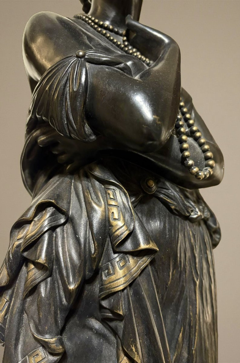 Grande Scultura in Bronzo "Elena" di Jean-Baptiste Clésinger - Barbedienne fonderia-photo-5