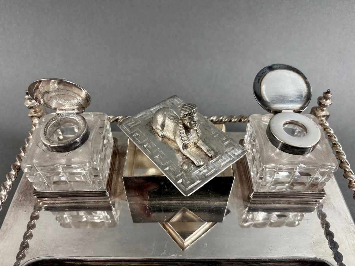 Calamaio Art Déco di gusto Neo-Egizio Inghilterra inizi XX secolo-photo-3