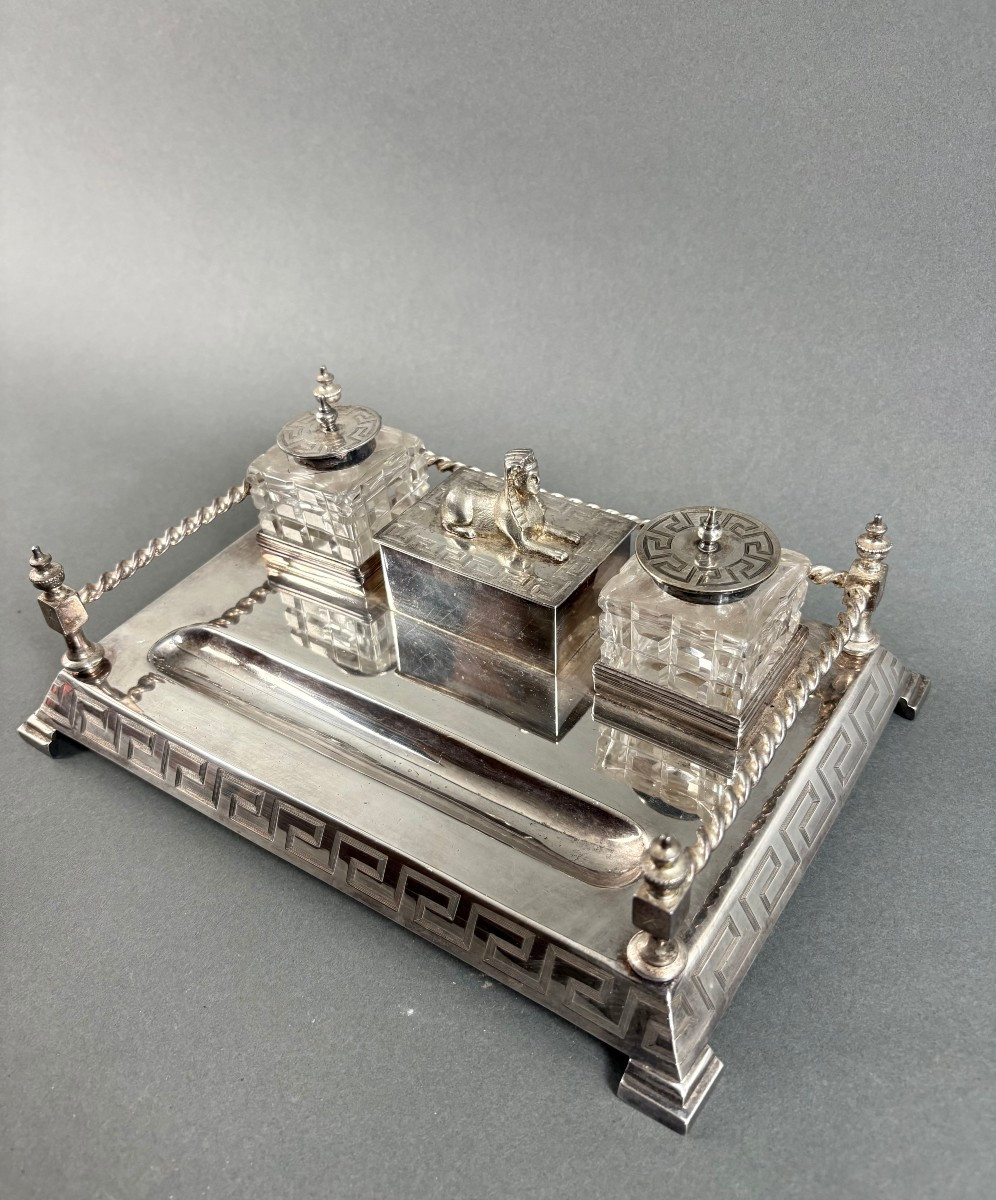 Calamaio Art Déco di gusto Neo-Egizio Inghilterra inizi XX secolo-photo-4