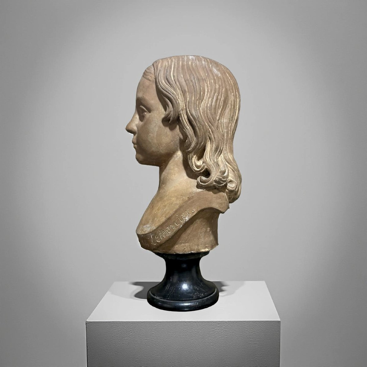 Busto Impero in Terracotta Ritratto di Bambina Virginie- Constance Lemercier-photo-3