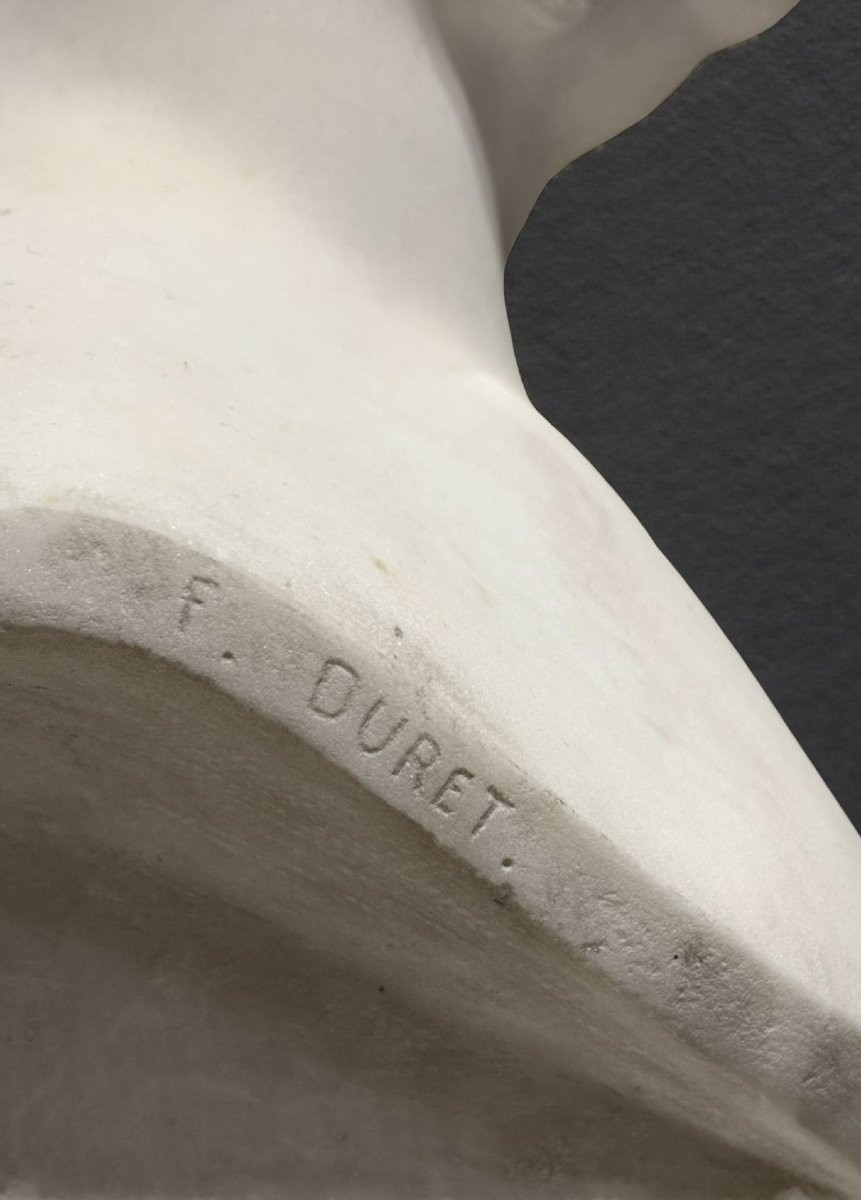 Francisque-Joseph Duret (1804-1865) Busto Virile in Marmo-photo-1
