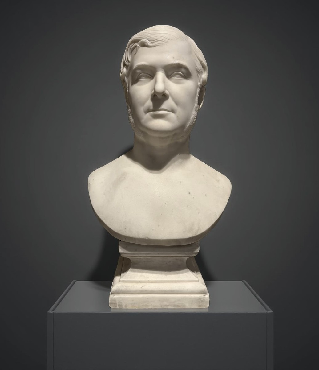 Francisque-Joseph Duret (1804-1865) Busto Virile in Marmo