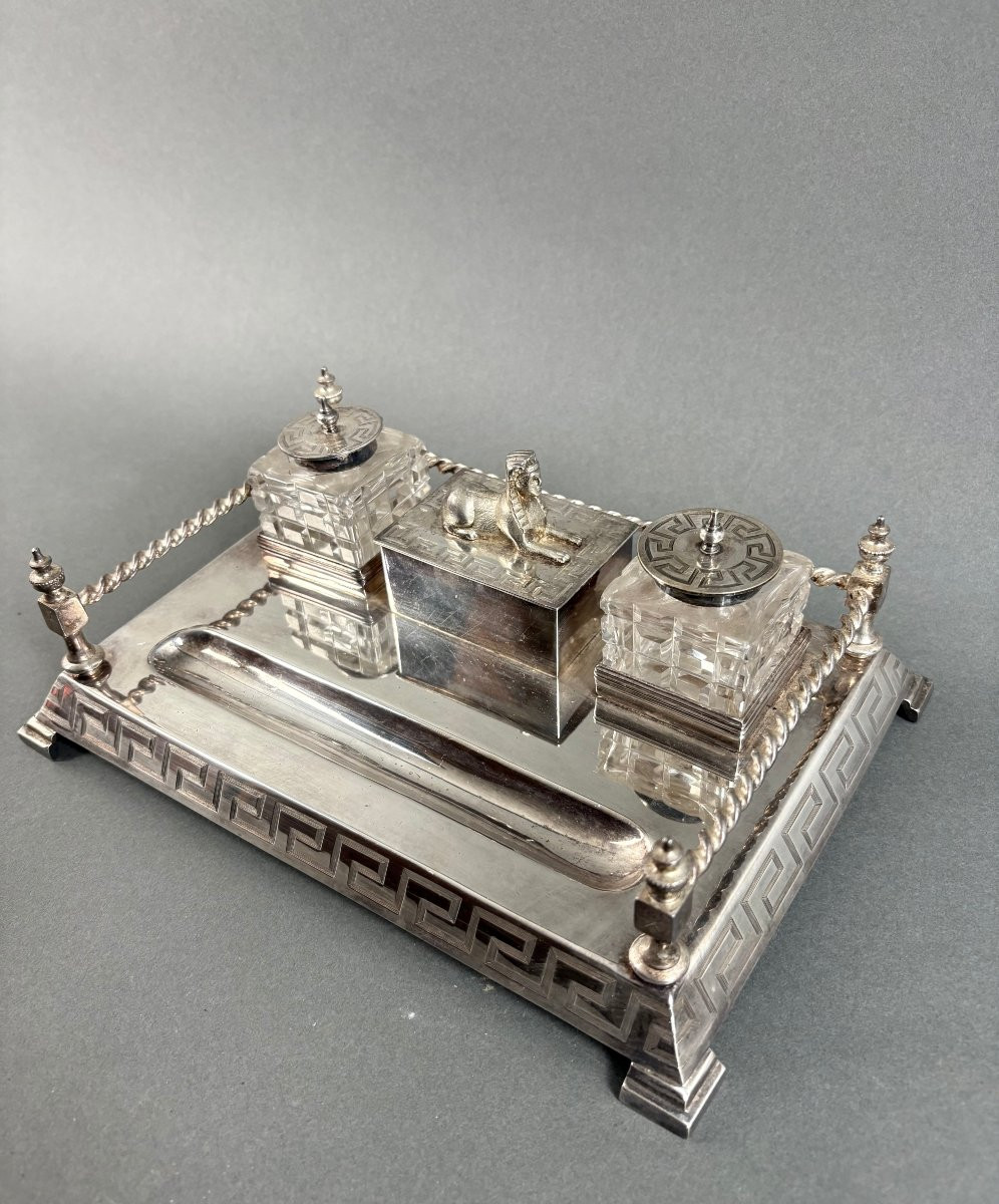 Calamaio Art Déco di gusto Neo-Egizio Inghilterra inizi XX secolo-photo-1