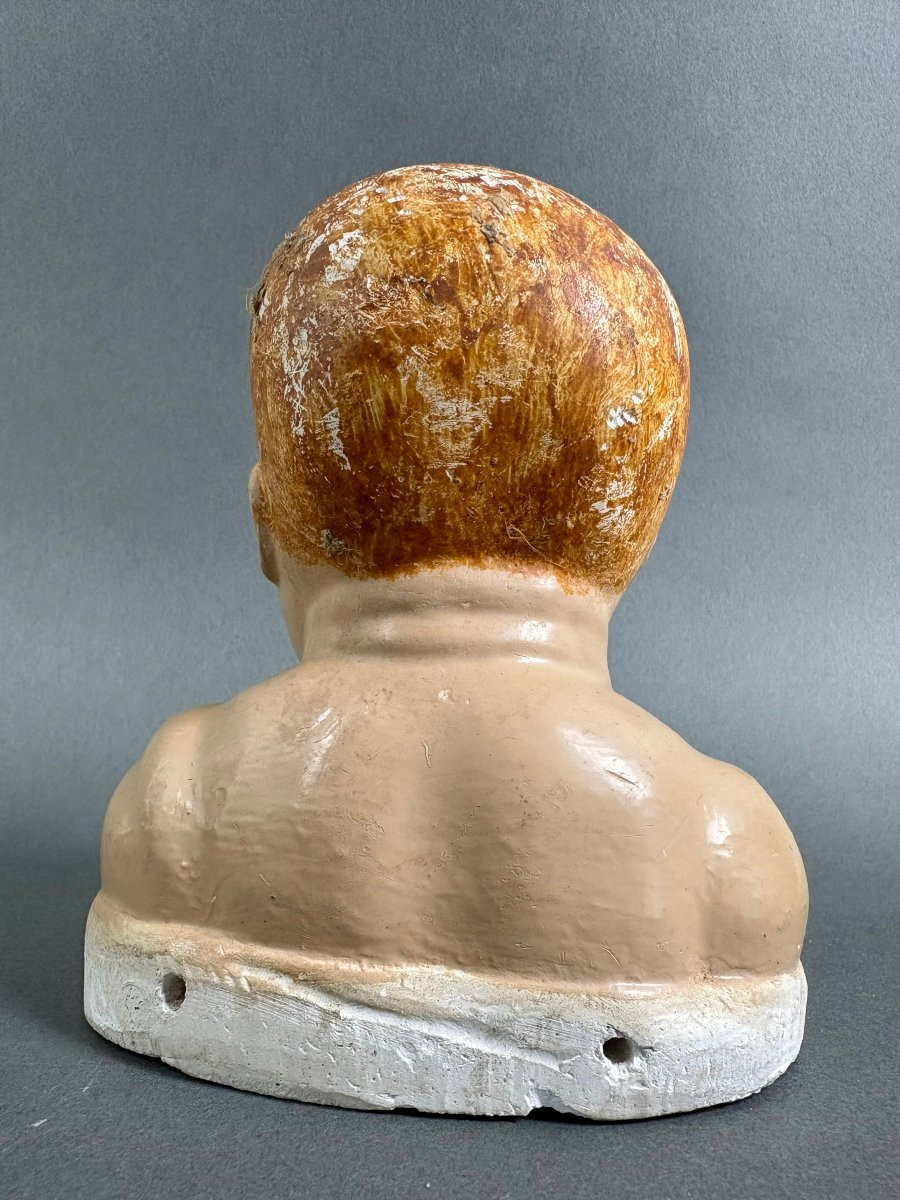 Testa del Bambin Gesù Stucco Policromo Presepe Toscana XVIII secolo-photo-3