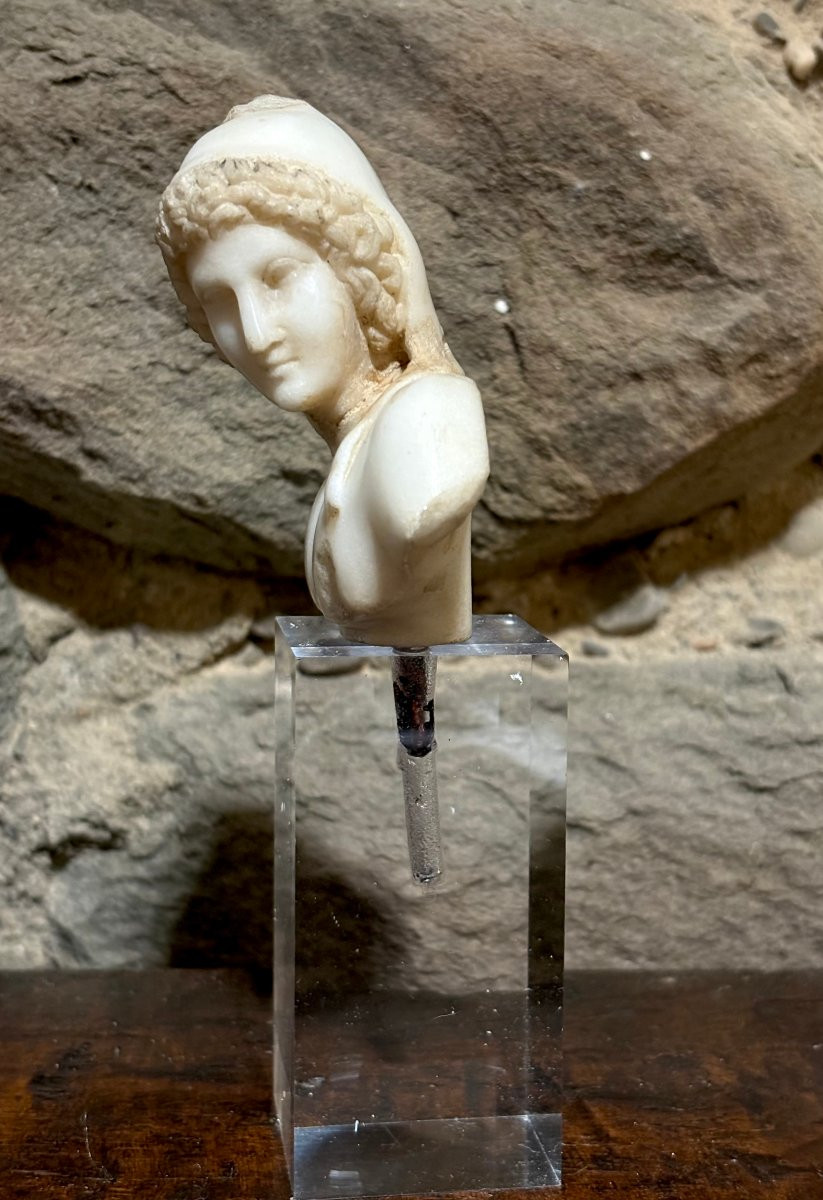 Piccolo Busto Manierista In Marmo di Attis XVI secolo-photo-3