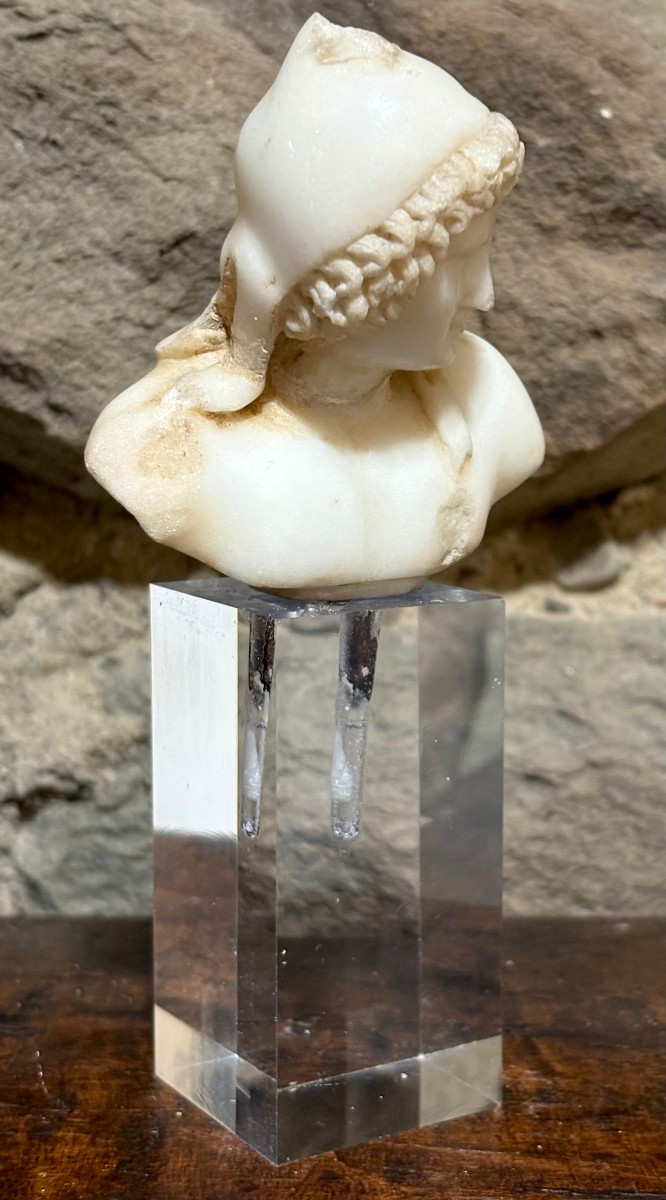 Piccolo Busto Manierista In Marmo di Attis XVI secolo-photo-4