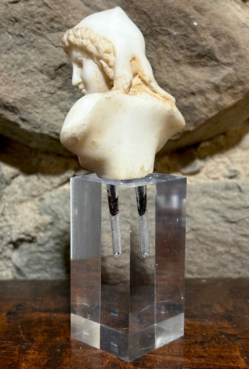 Piccolo Busto Manierista In Marmo di Attis XVI secolo-photo-1