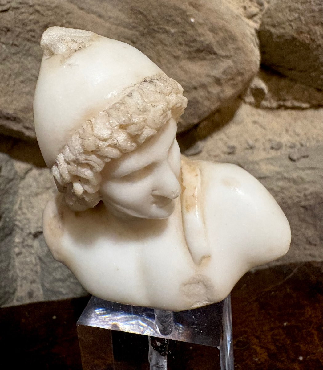 Piccolo Busto Manierista In Marmo di Attis XVI secolo-photo-4