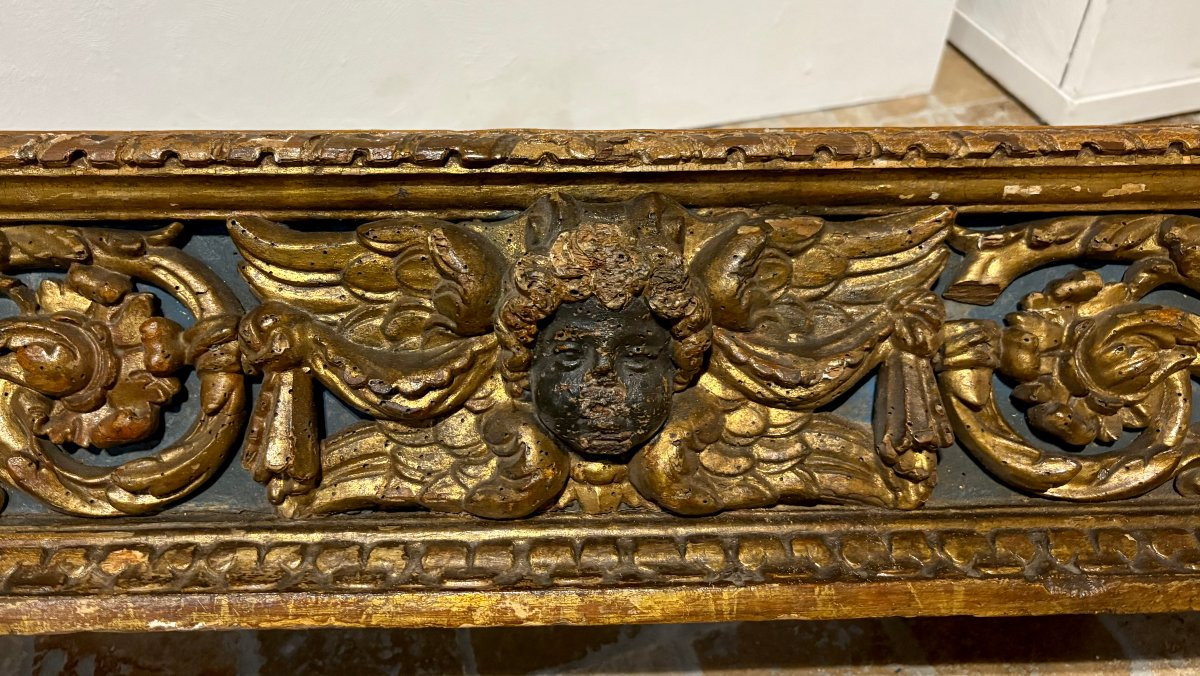 Imponente Predella Barocca in Legno Dorato XVII secolo-photo-3