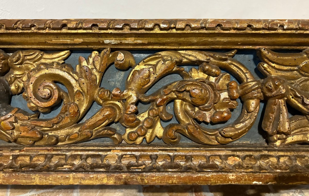 Imponente Predella Barocca in Legno Dorato XVII secolo-photo-4