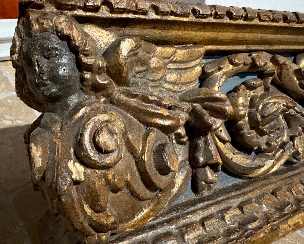 Imponente Predella Barocca in Legno Dorato XVII secolo-photo-2